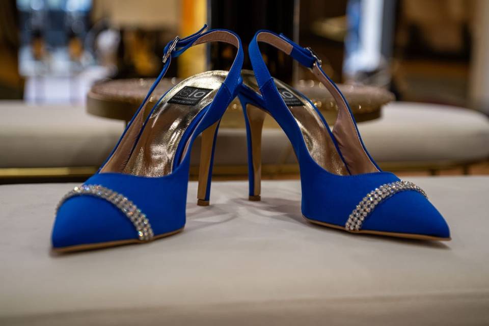 Décolleté blu Swarovski