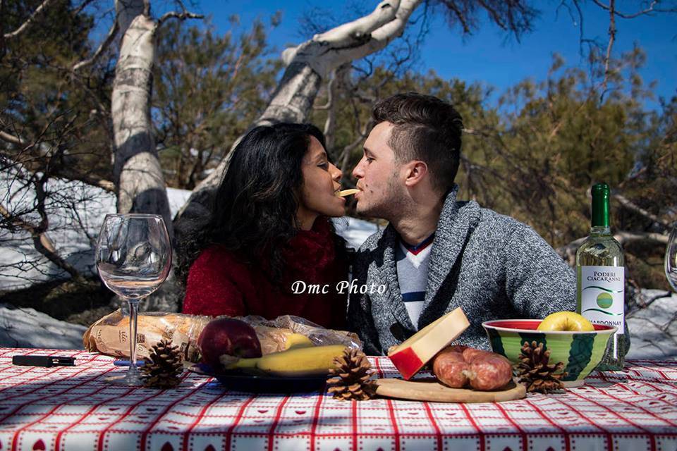 Pic nic sulla neve sull'etna