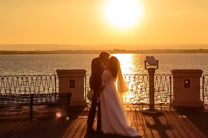 Sposi al tramonto in Ortigia