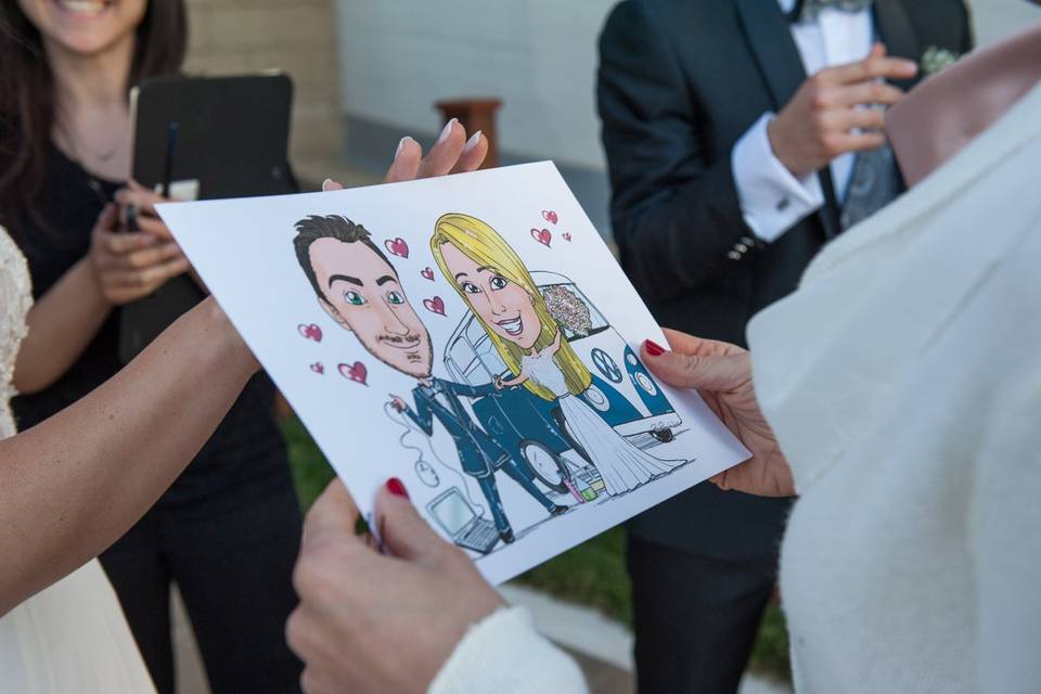 Caricaturista matrimonio