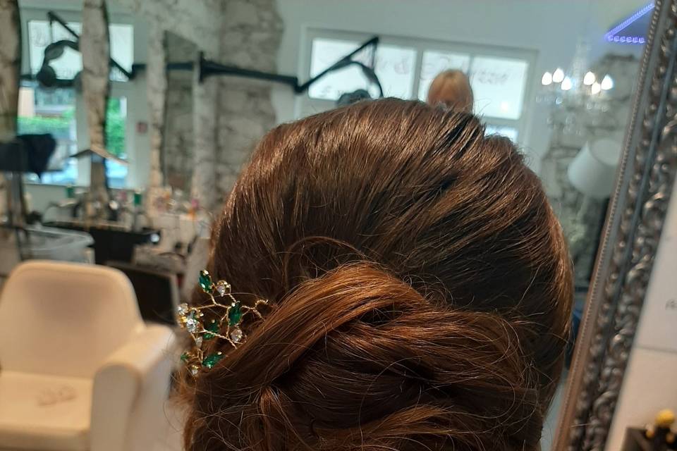 Chignon con accessori luminosi