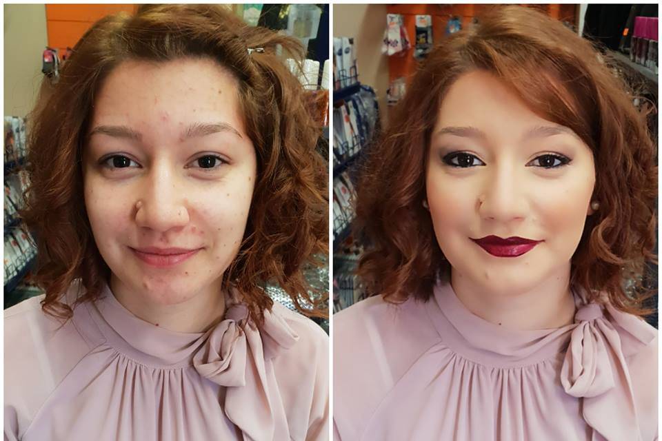 Prima e dopo Trucco correttivo