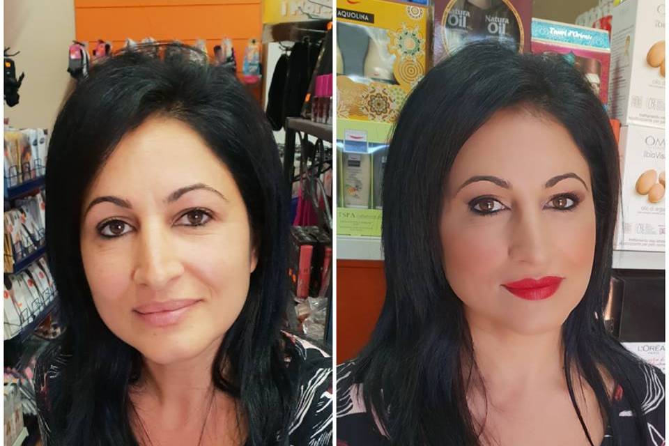 Prima e dopo Trucco correttivo