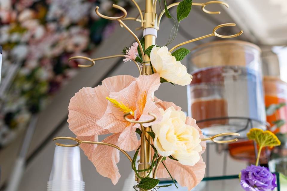 decorazione floreale buffet