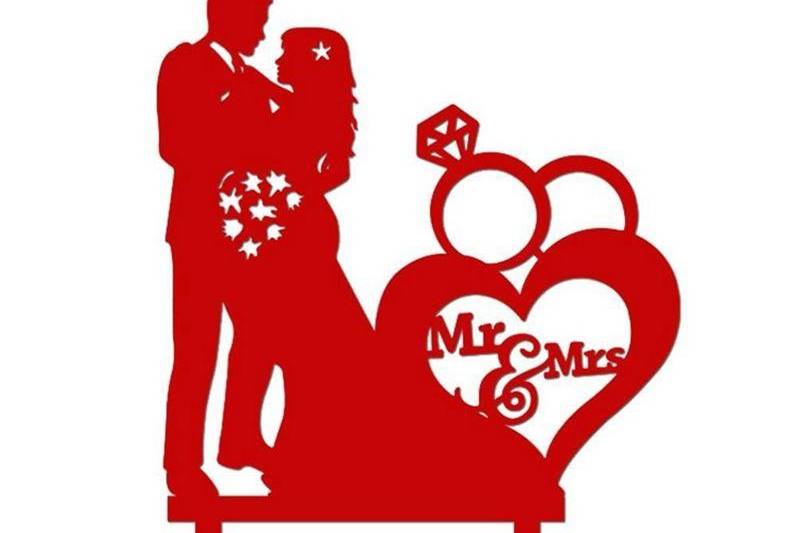 Cake topper su misura mr&mrs