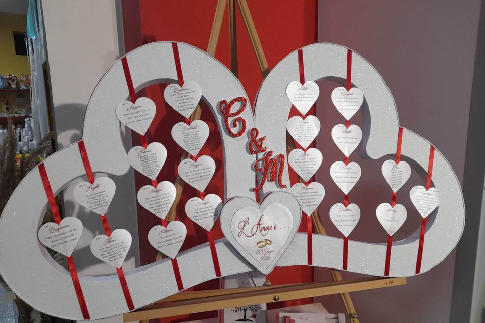 Tableau due cuori rosso