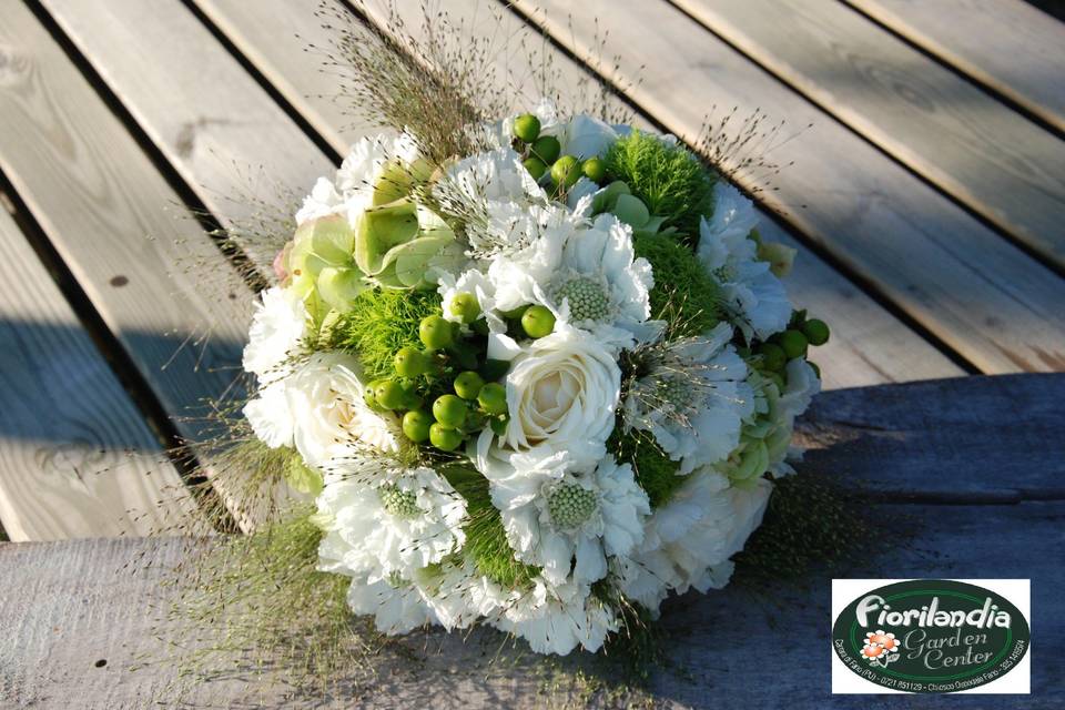 Bouquet da sposa verde