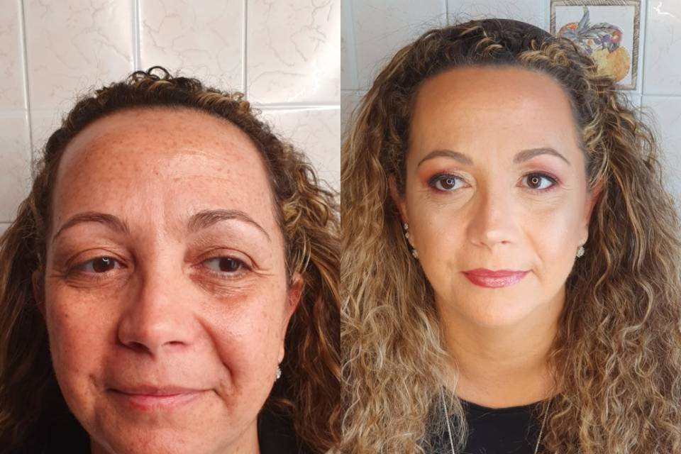 Prima e dopo prova trucco