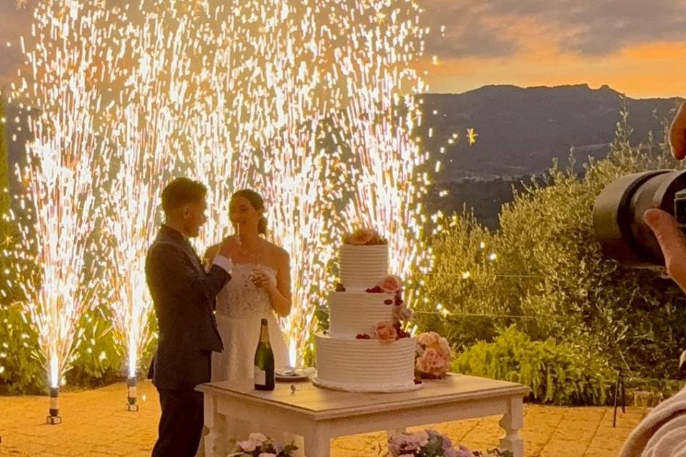 Taglio della torta scenografic