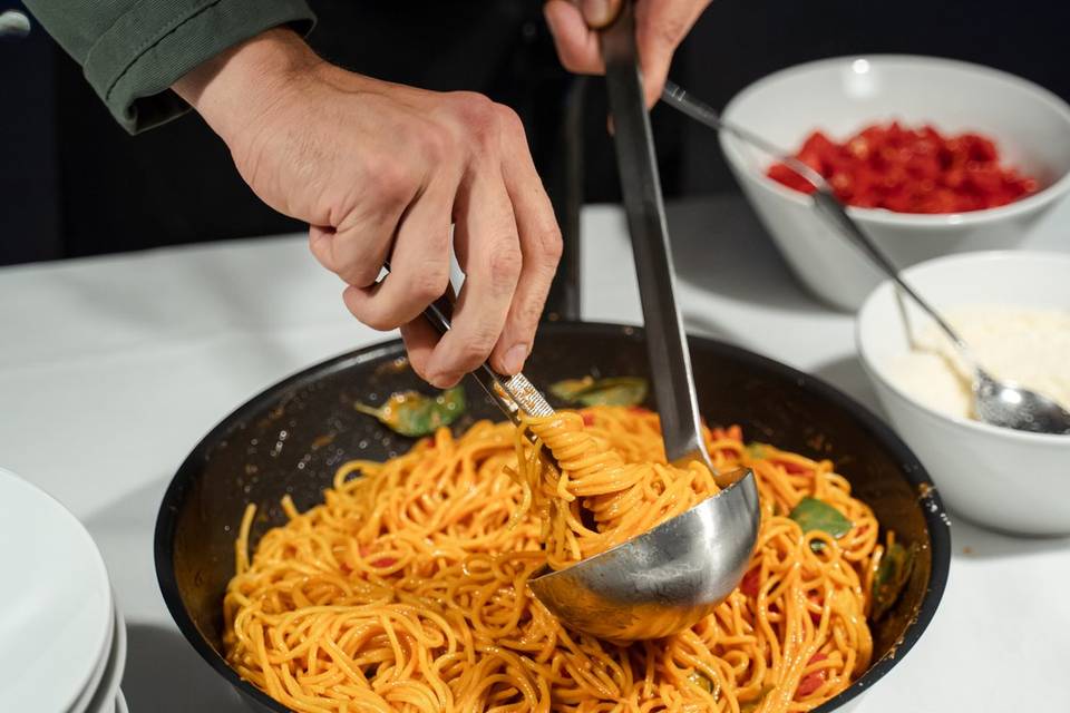 Pasta live cooking