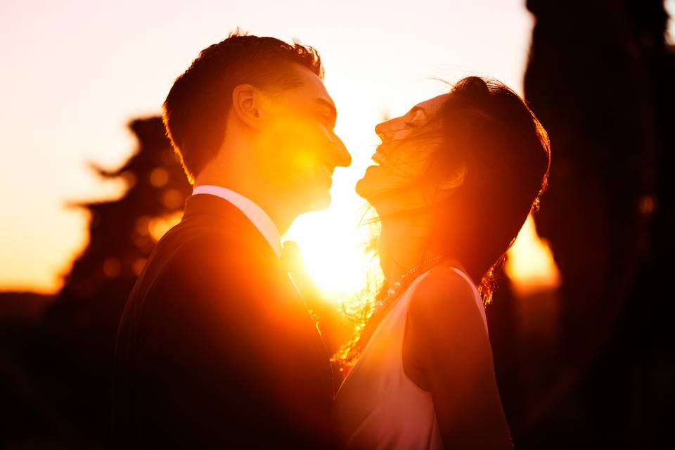 Foto di coppia al tramonto