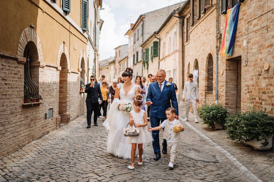 Arrivo in chiesa