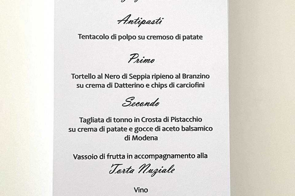 Menu onde del mare