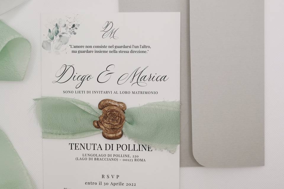 Partecipazione Chiffon Verde