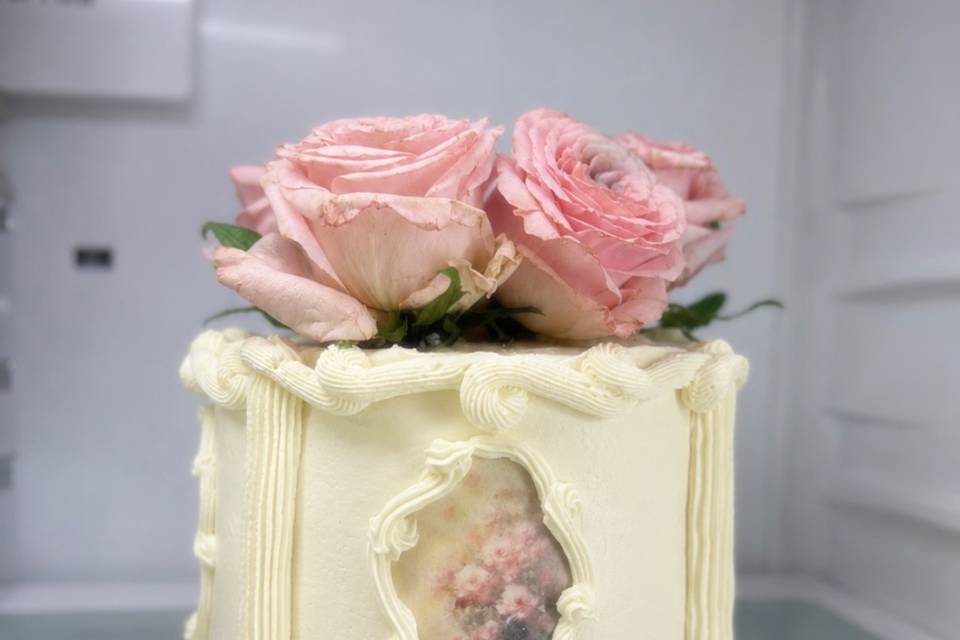 Flower wedding cake