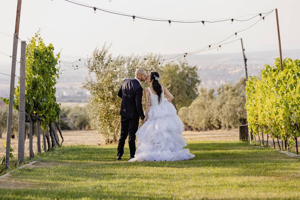 Sposi tra ulivi e vigne