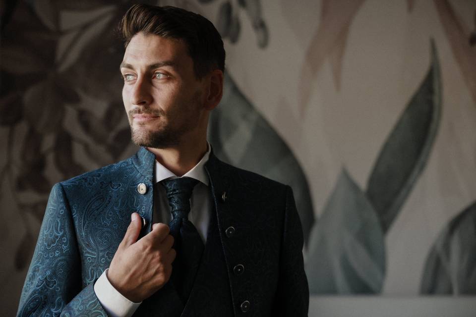 Eleganza green: lo sposo