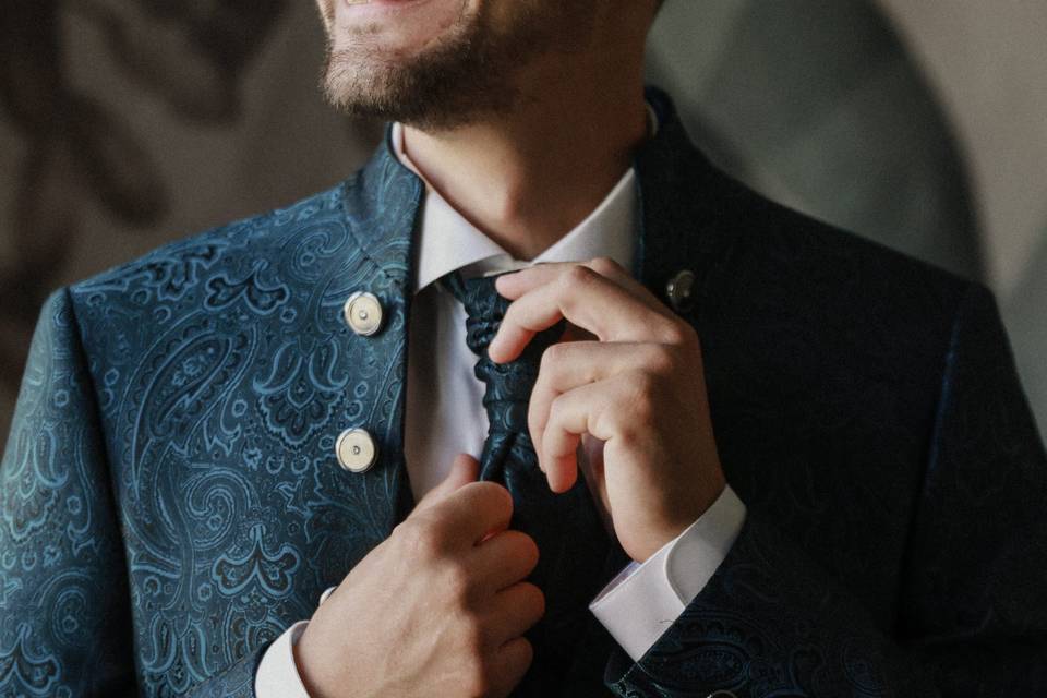 Eleganza green: lo sposo