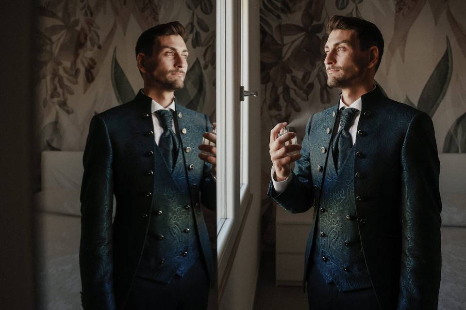 Eleganza green: lo sposo