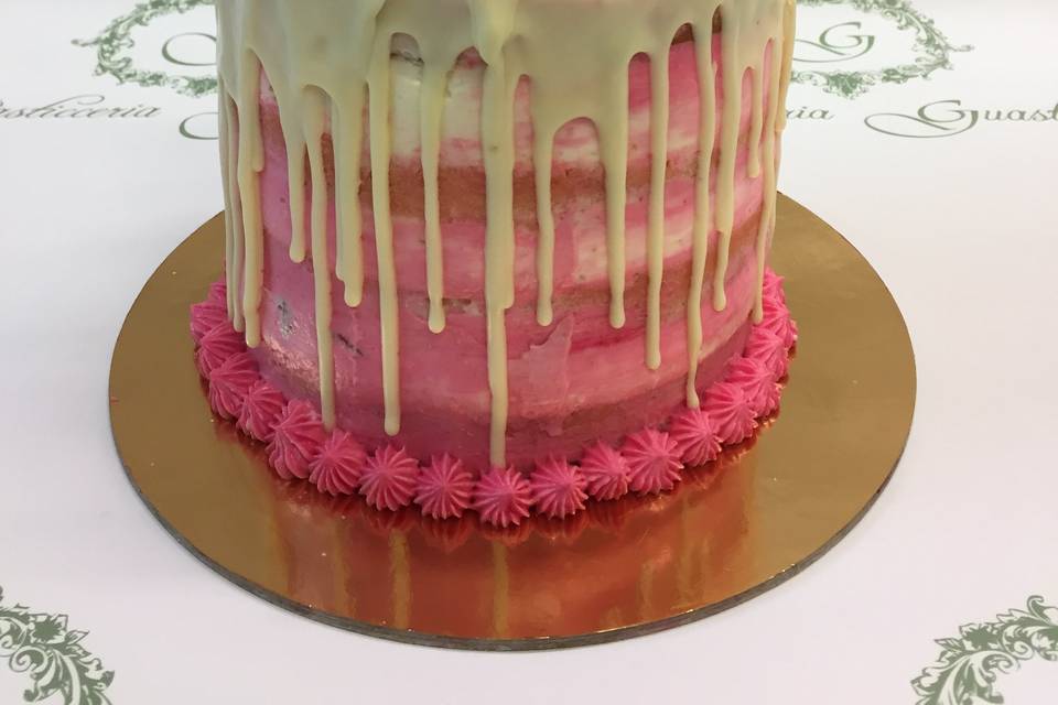 Pink Drip Cake