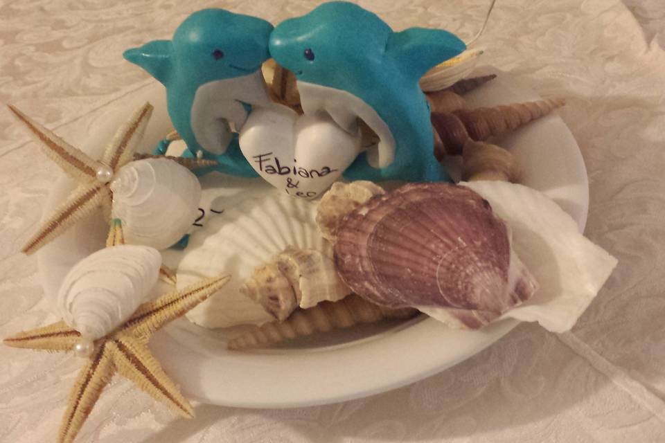 Cake topper delfini