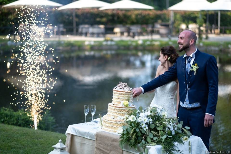 Il taglio torta all'aperto