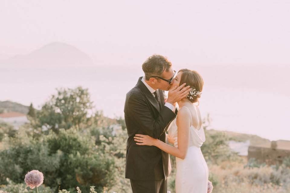 Bride and groom in salina