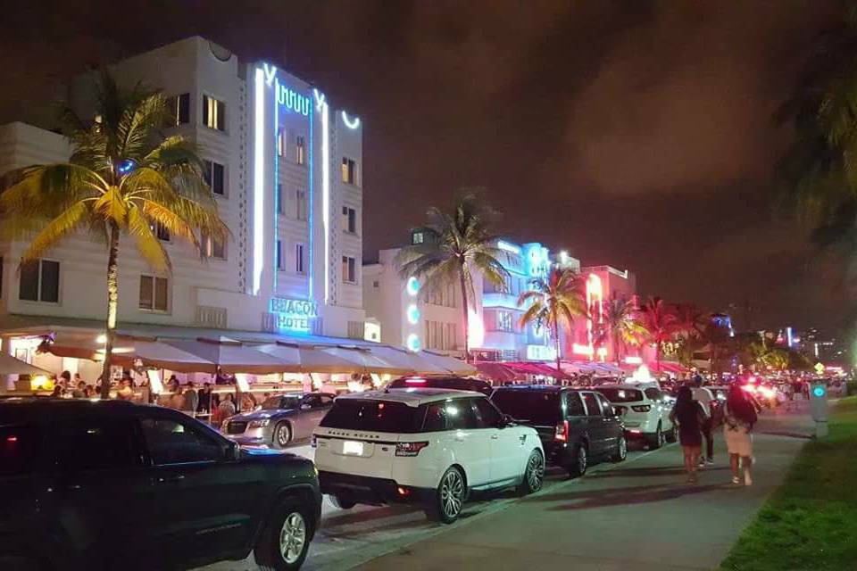 Ocean drive by night