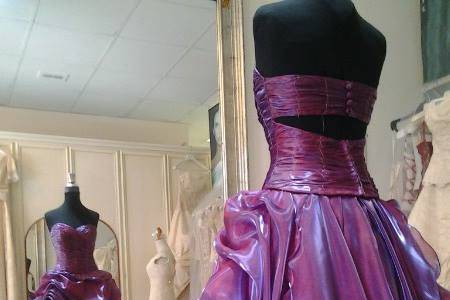 Abito in organza magenta