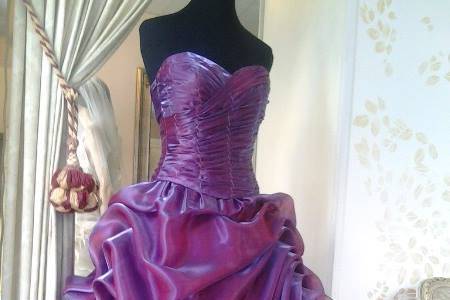 Abito organza magenta