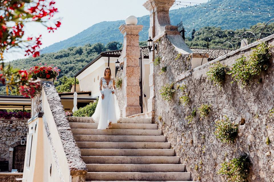 La sposa nel parco della Villa