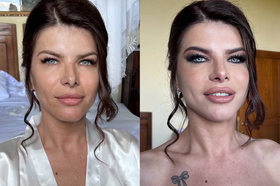 Bride before and after
