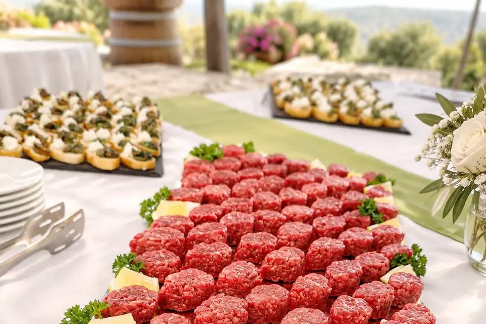 Buffet aperitivi carne cruda