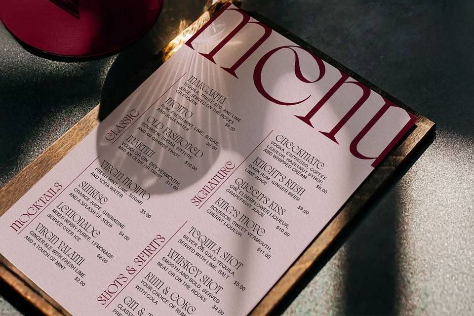 Menù personalizzabili