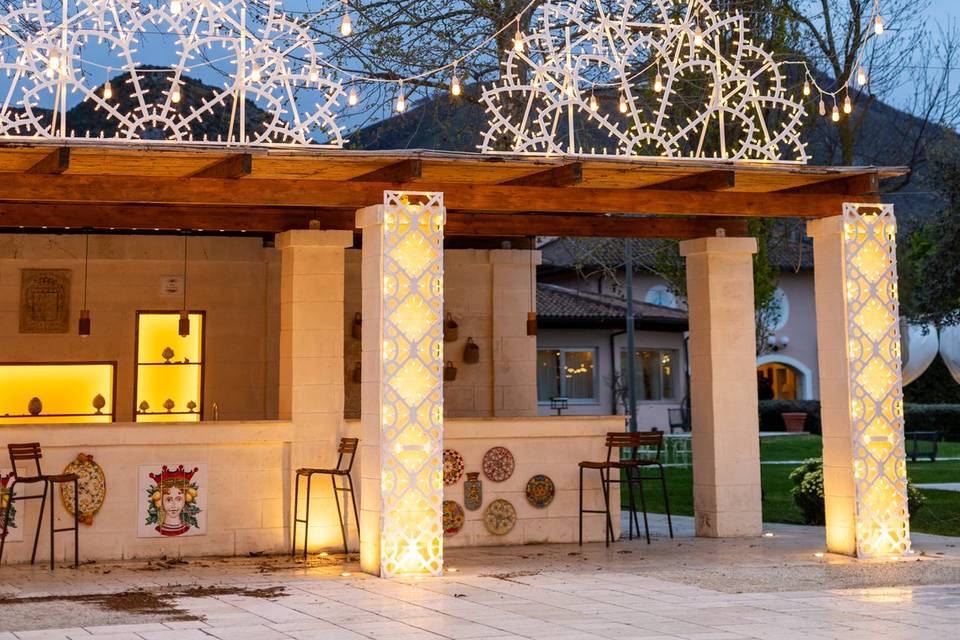 Bar catering illuminato