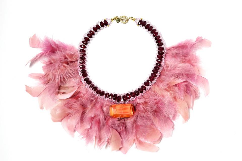 Collarino Plume Rosa