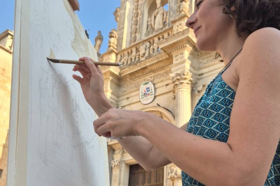 Live painting Duomo Lecce