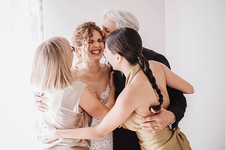 Abbraccio con la famiglia