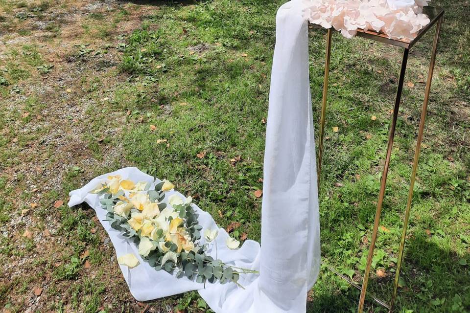 Car and flowers