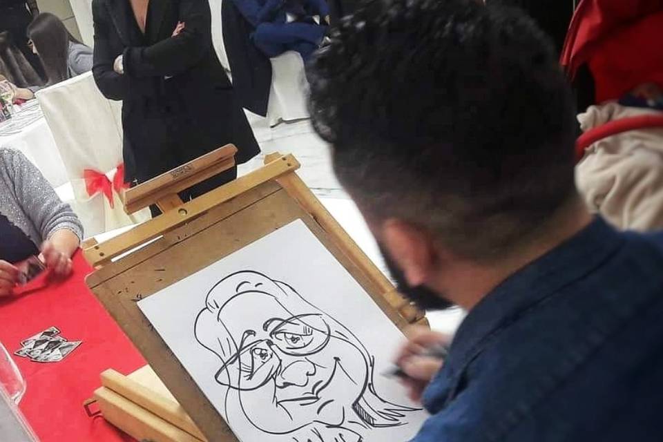 Caricatura live da cavalletto