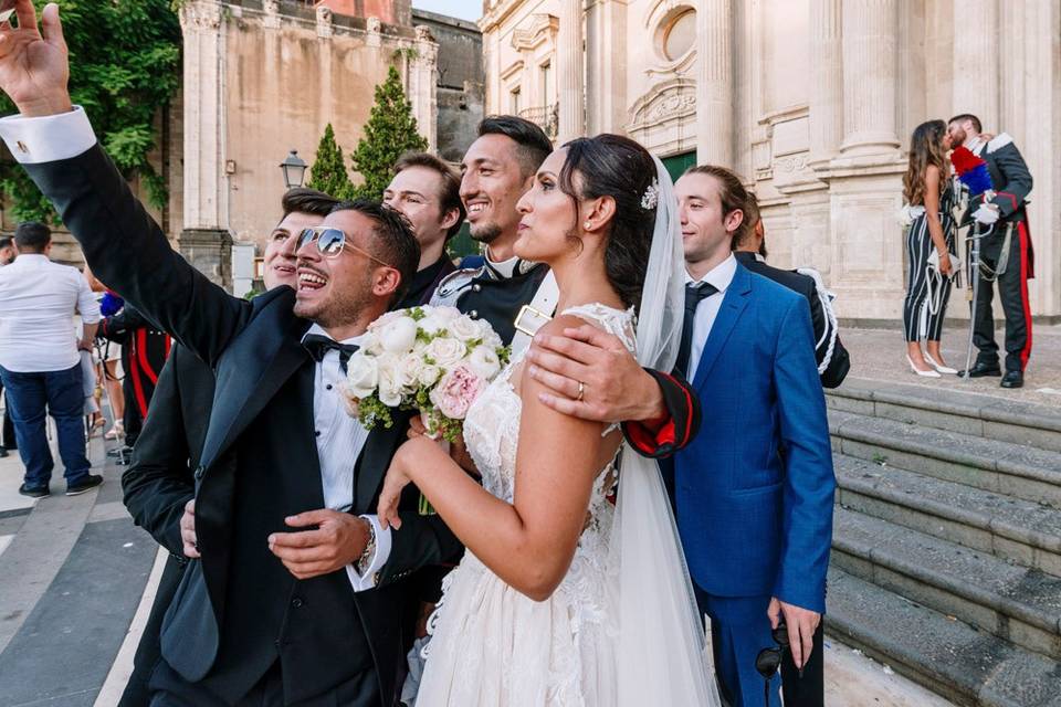Foto con gli amici