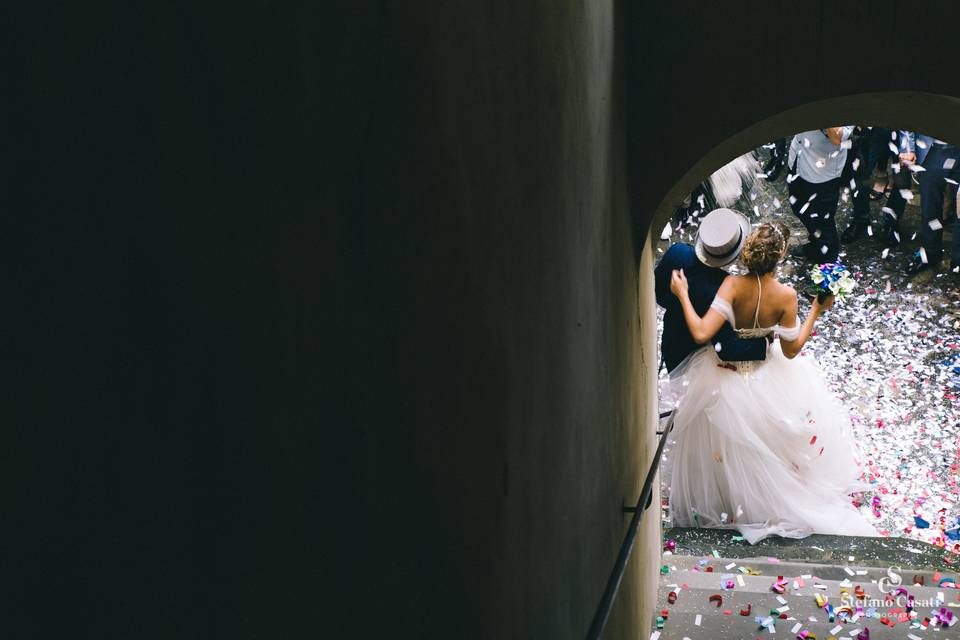 Laughs during the ceremony