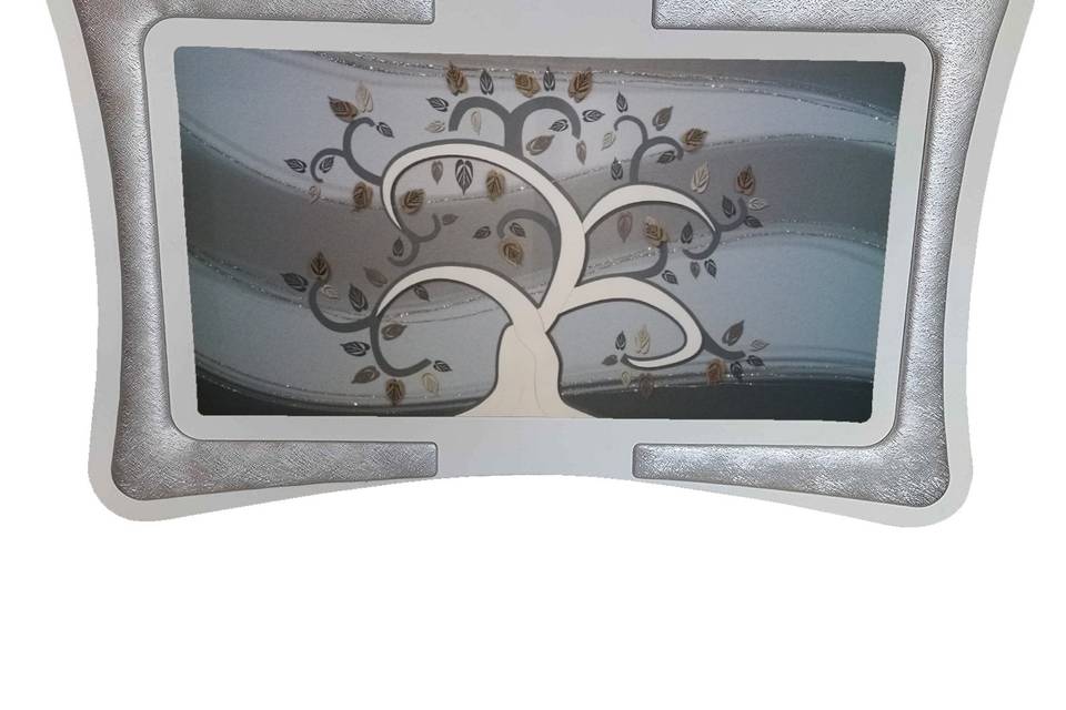 Quadro Argento Albero Vita