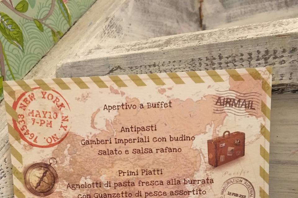 Menu tema viaggio