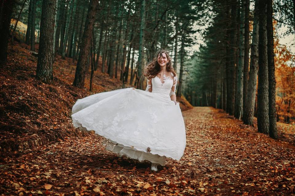 Sposa - autunno -felicità - reportage