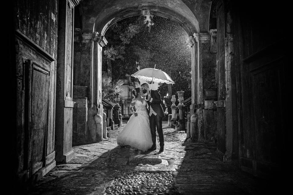 Wedding - pioggia -Villa Palagonia