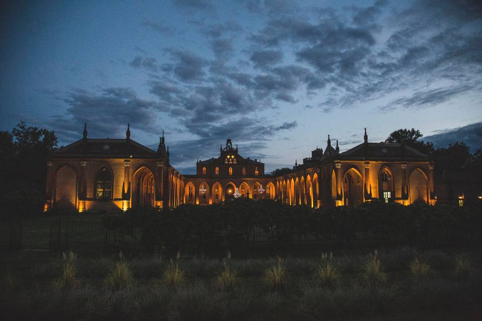 Serre di Racconigi notturno