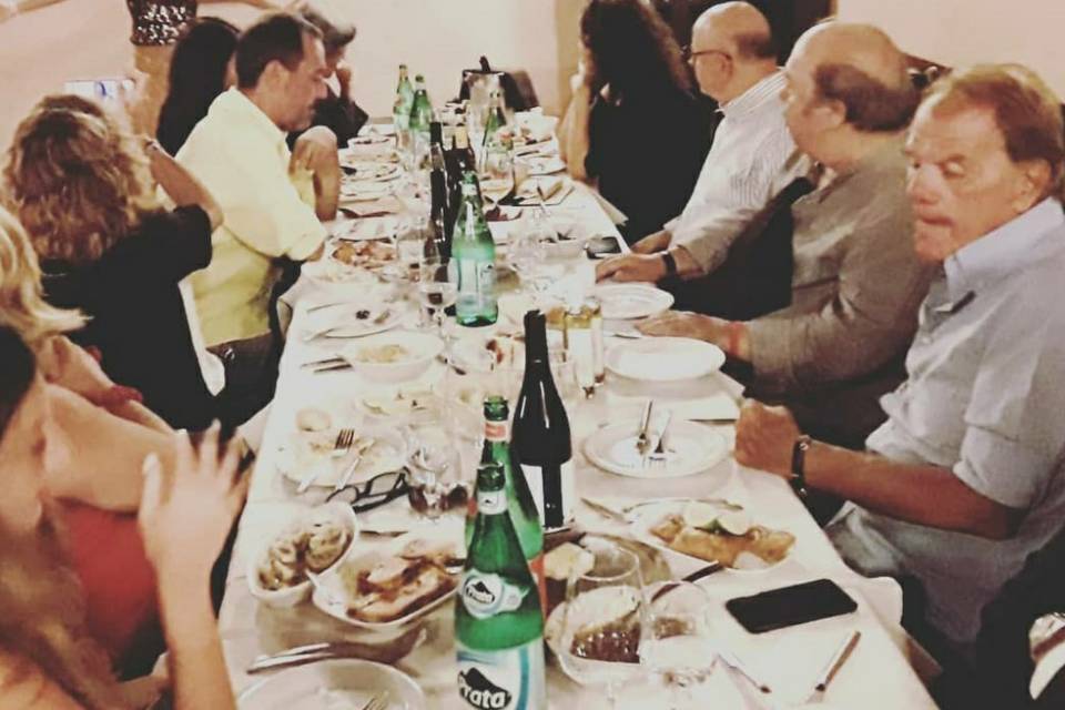 A cena con Boldi, Banfi e La R