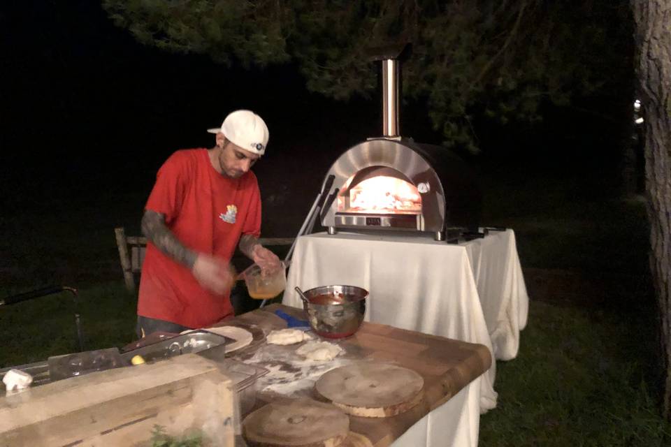 corner pizza con forno mobile