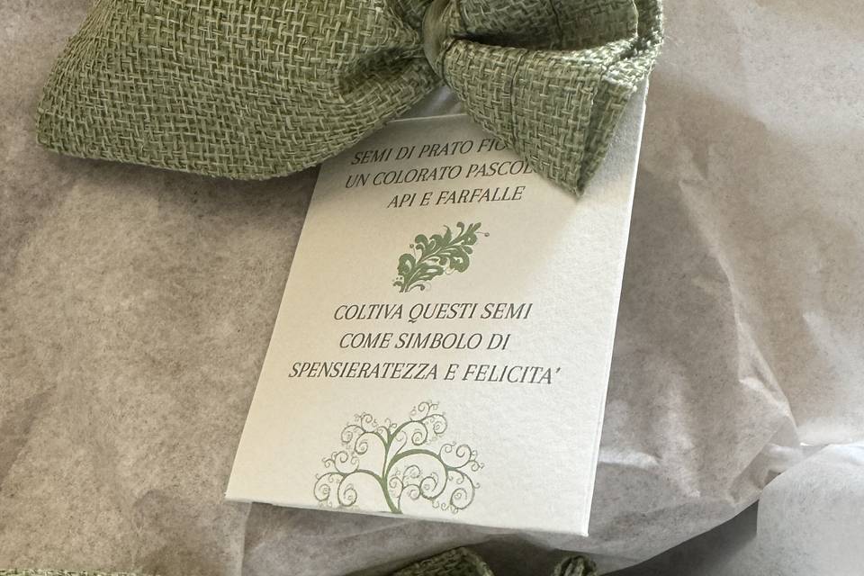 Porta confetti e bustina semi